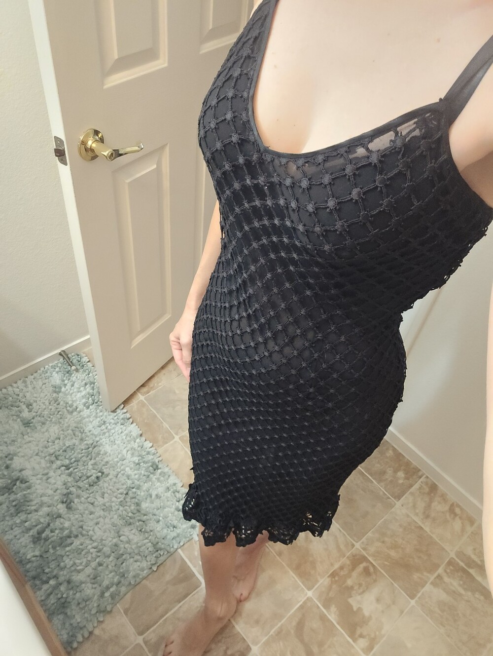 Dolce & Gabbana Black Lace-Trimmed Mini Dress - Picture 1 of 14